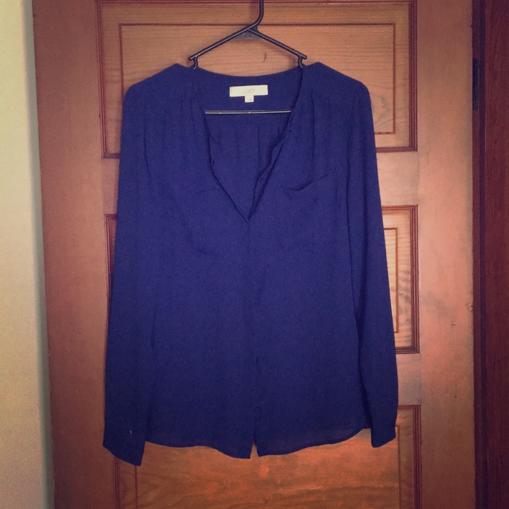 Loft navy blouse